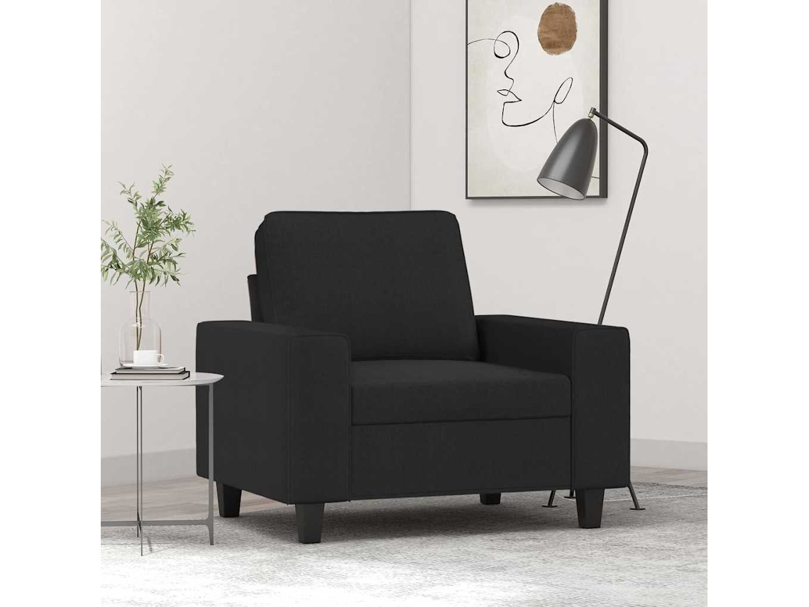 Vidaxl Poltrona 60 Cm Tecido Preto