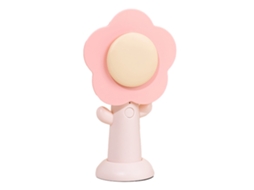 Ventilador de Mão Rosa Rechargeável Usb Forma de Flor