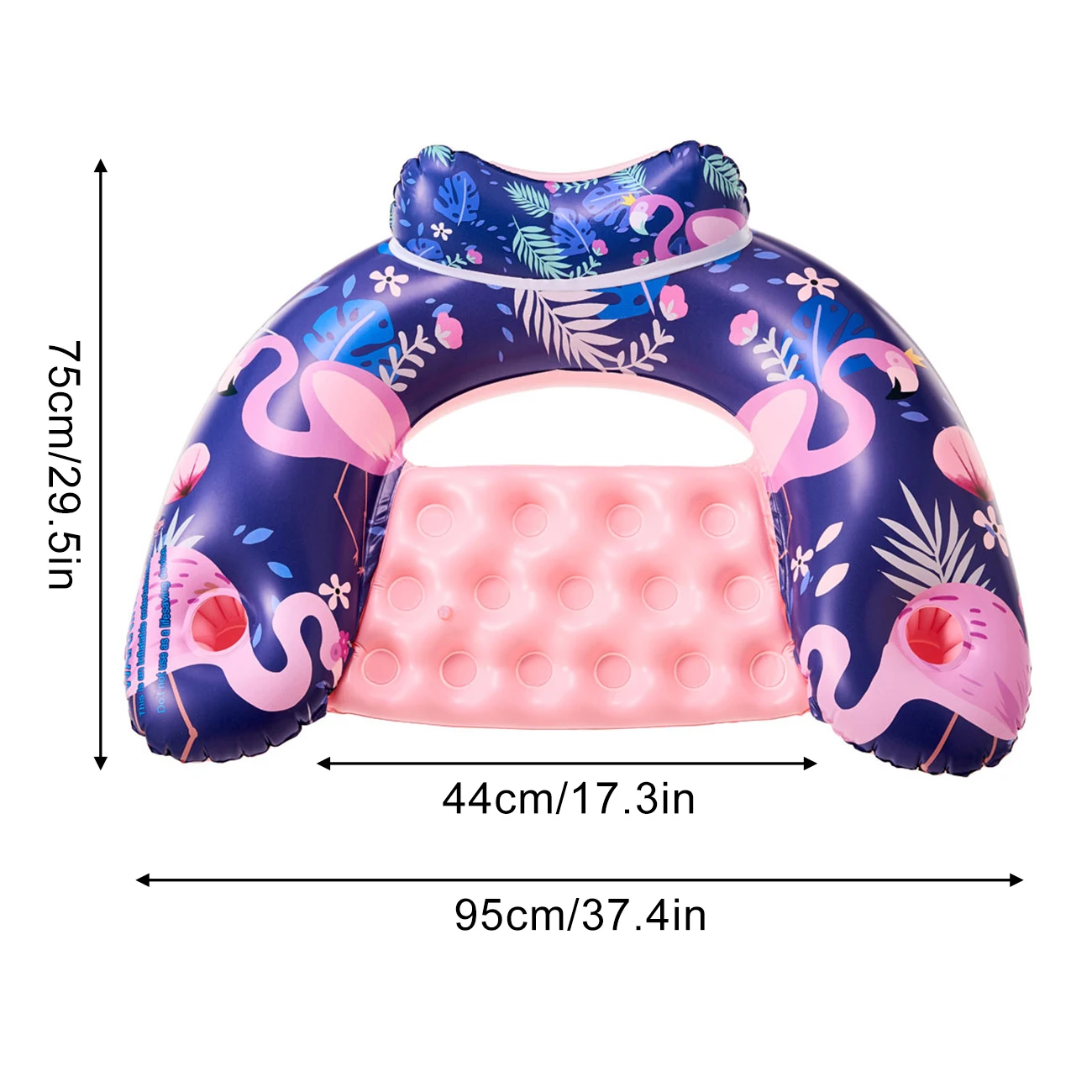 (rosa) Cadeira Inflável Para Piscina, Ideal Para Recreação Aquática, Com Porta-copos E Brinquedos Flutuantes.