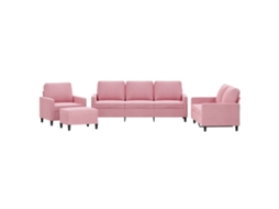 Sofa Set, Sofa Sets Vidaxl Cor-de-rosa Veludo (n/a)