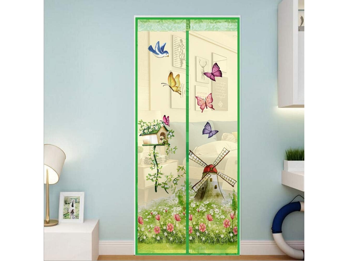 Tela Mosquiteira Magnética, Para Porta, Fecho Automático, Proteção Contra Insetos, Verde
