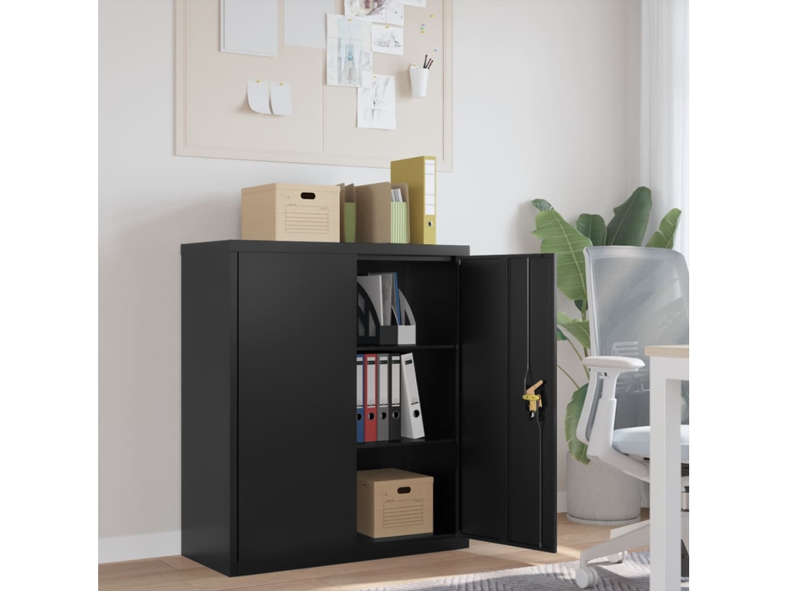 Vidaxl Arquivador 90x40x105 Cm Aço Preto