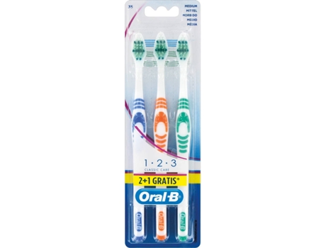 Escova de Dentes  C Dentes de Meio Pack 3 Unidades