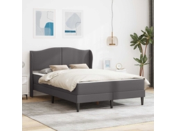Vidaxl Estrutura da Cama Cinzento 140 X 190 Cm Couro Sintético