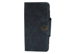 Capa De Couro Anti-impacto Para Samsung Galaxy X Cover 5 Com Slot Para Cartões Azul