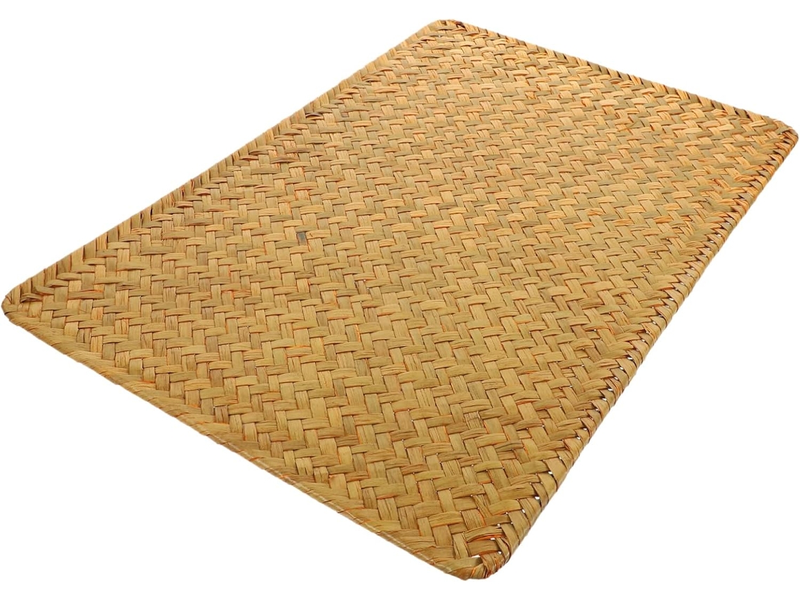 Jogo Americano Retangular De Bambu Trançado, Resistente Ao Calor E Antiderrapante