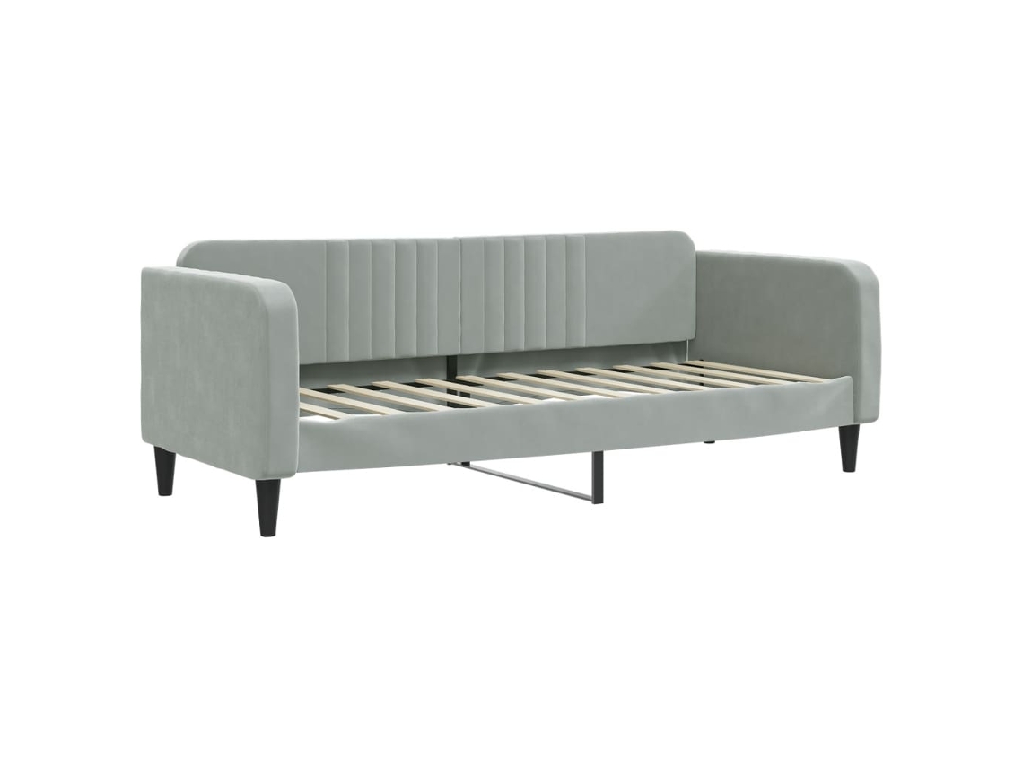Sofá-cama VIDAXL Cinzeto Veludo (80x200 cm)