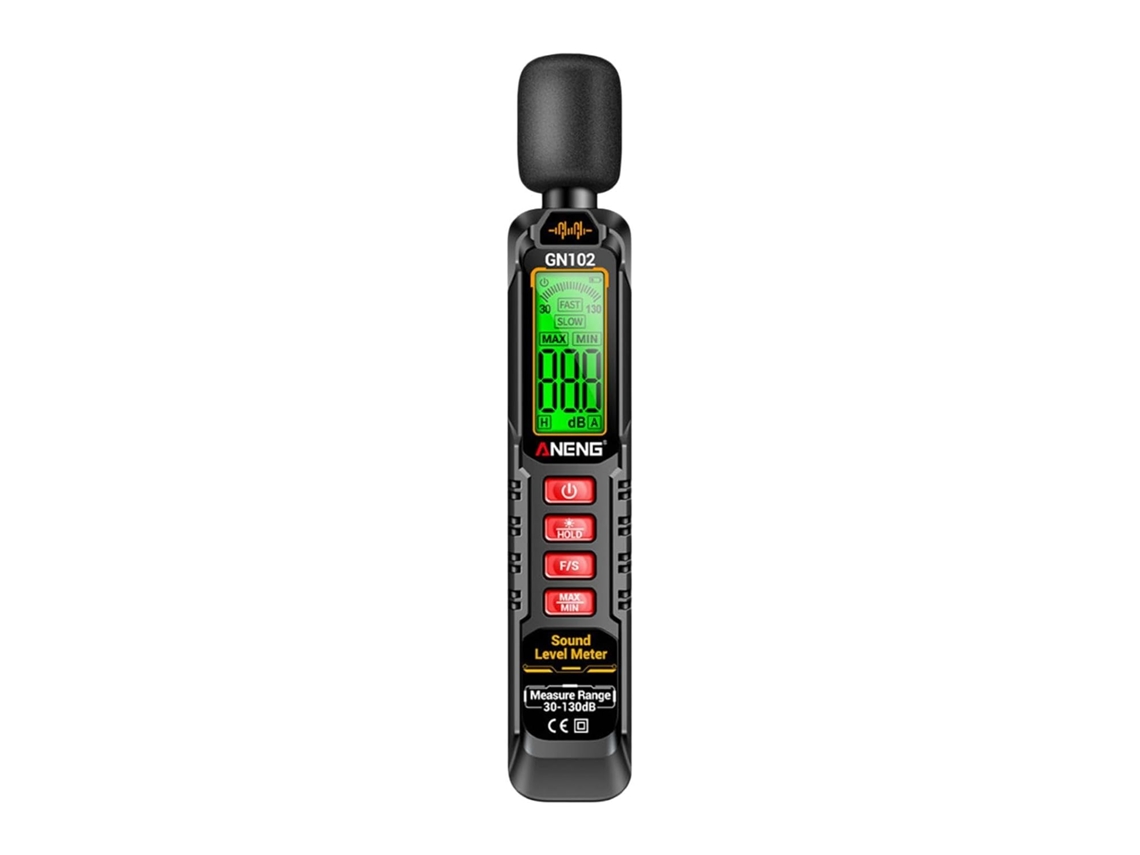 Medidor De Nível Sonoro Digital, Medição Ruído, Faixa 30 A 130 Db, E