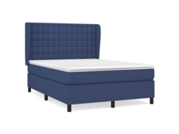 Box Spring Bed, Box Spring Beds Vidaxl Azul Tecido (140 X 190 Cm)