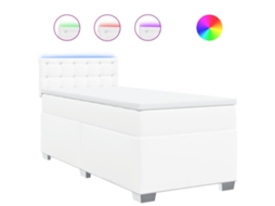 Box Spring Bed, Box Spring Beds Vidaxl Branco Couro Artificial (90 X 190 Cm)
