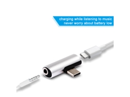 Cabo De Carregamento E Áudio Tipo C Para Fones 3,5mm, Adaptador Em T, Prata/ouro Luz Dourada
