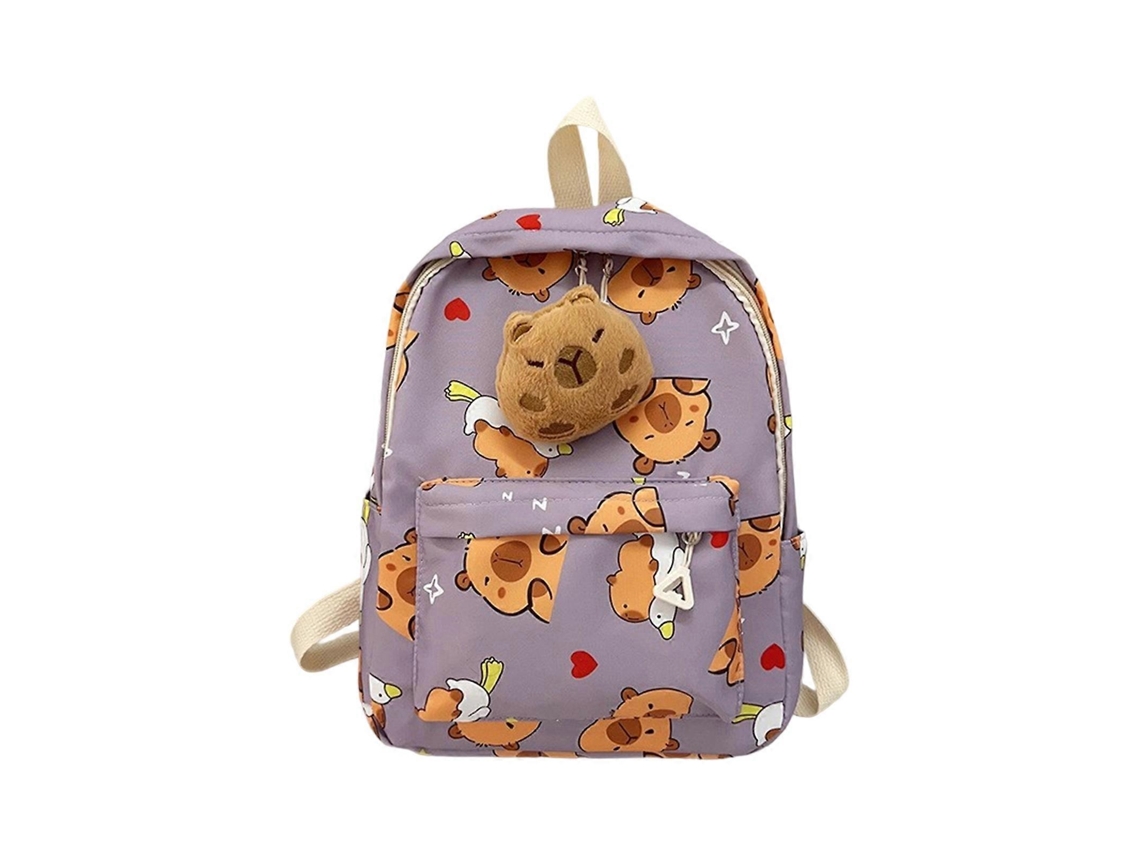 Mochila Com Tema De Capivara Para Estudantes, Espaçosa E Leve, Ideal Para Aventuras Ao Ar Livre. Dp