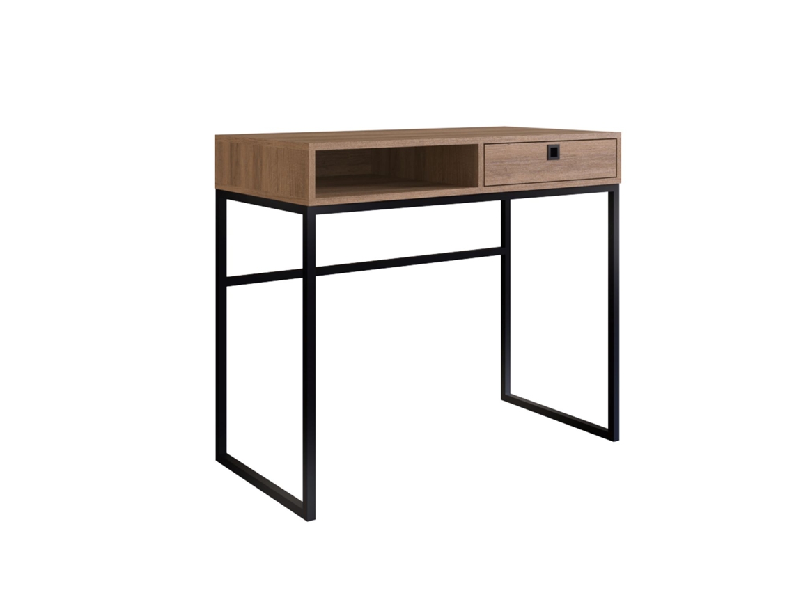 Secretária 1 Gaveta Preto/Mel 75X90X45 Cm VENPRODIN