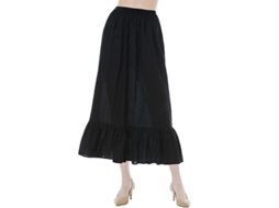 SLIP saia Fasst de algodão, com babado, até o joelho, verão, branco, bege, preto
