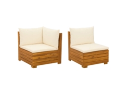Maison Exclusive - Conjunto De Lounge De Jardim Com Almofada 2 Peça Castanho
