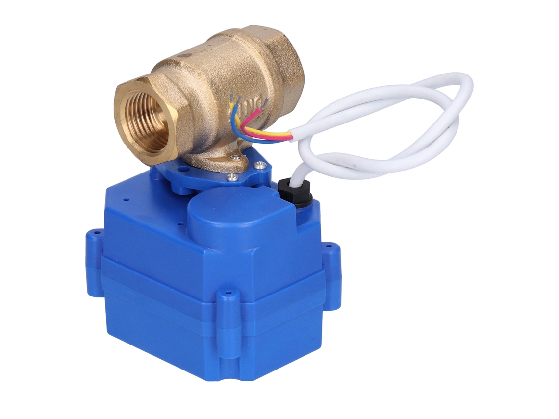 Válvula De Bola Elétrica Mini Laxiscreed Em Latão Com Rosca 1/2 Bsp Para Controlo Eficiente