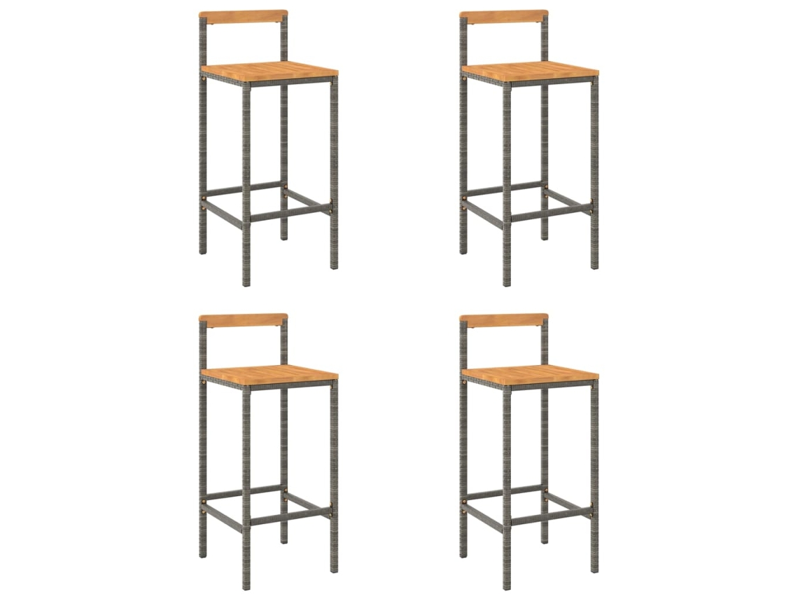 Bar Stool, Bar Stools Vidaxl Cinzeto Rattan / Vime (40 X 44 X 100 Cm)
