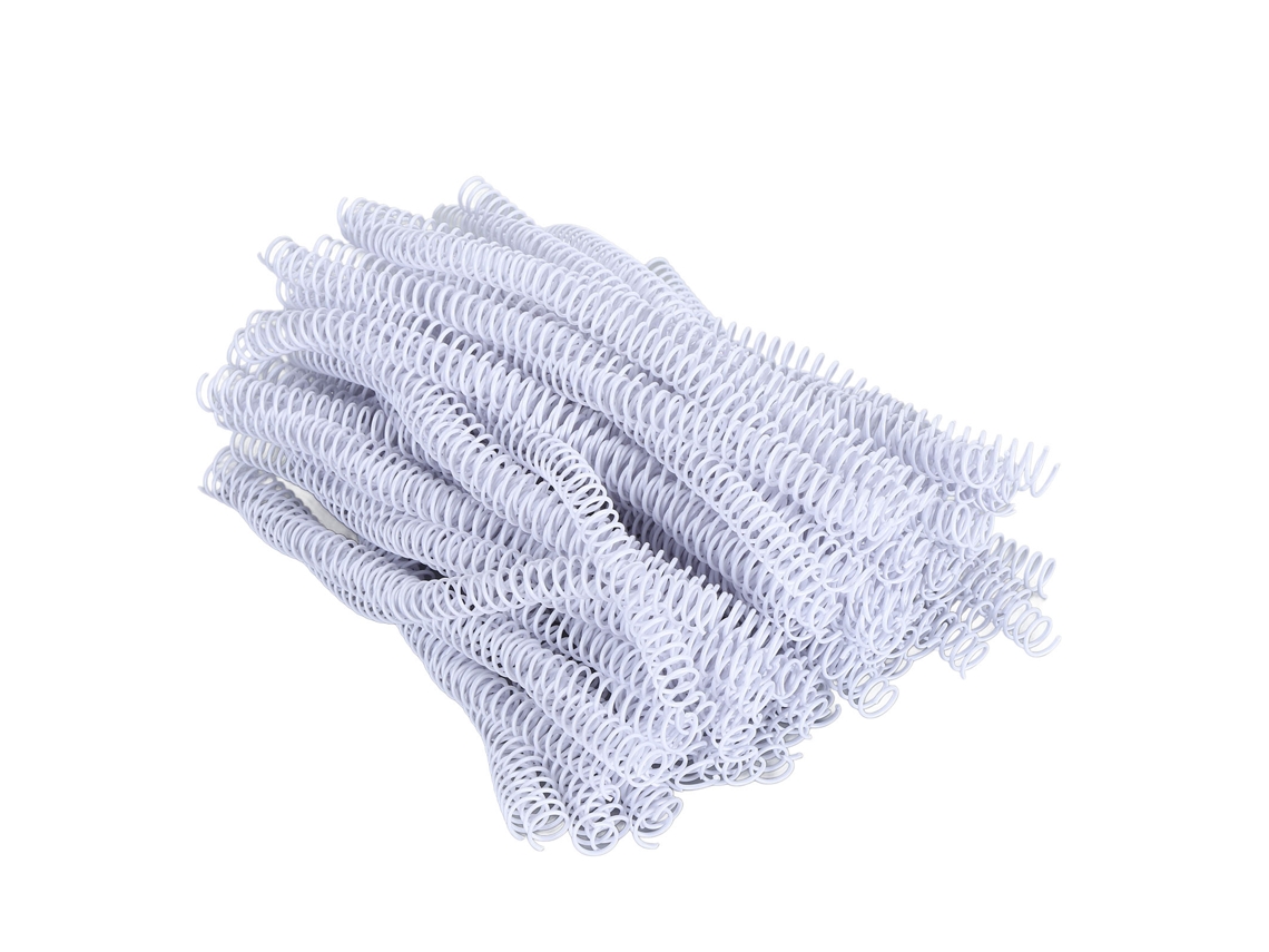 100 espirais de encadernação com fio loop simples, 48 dentes, 4:1, 14.3mm, capacidade 115 páginas, branco | S/MARCA