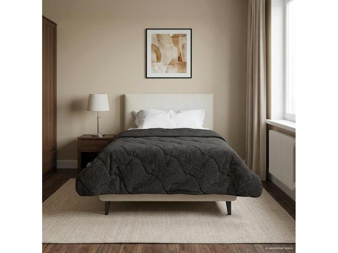 Vidaxl Edredom De Inverno 135 X 200 Cm Inverno Antracite Respirável