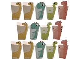 24 Caixas de Pipoca Papel com Estampa Dinossauro, Resistentes À Gordura e Dobráveis, para Festas CHABERLU