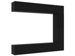 Conjunto 5 Armário De Parede Vidaxl Preto Derivados De Madeira (100 X 30 X 30 Cm)