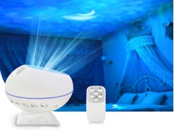 Projetor LED USB Lurelia para carro, controle remoto, RGB, céu estrelado, som integrado, branco