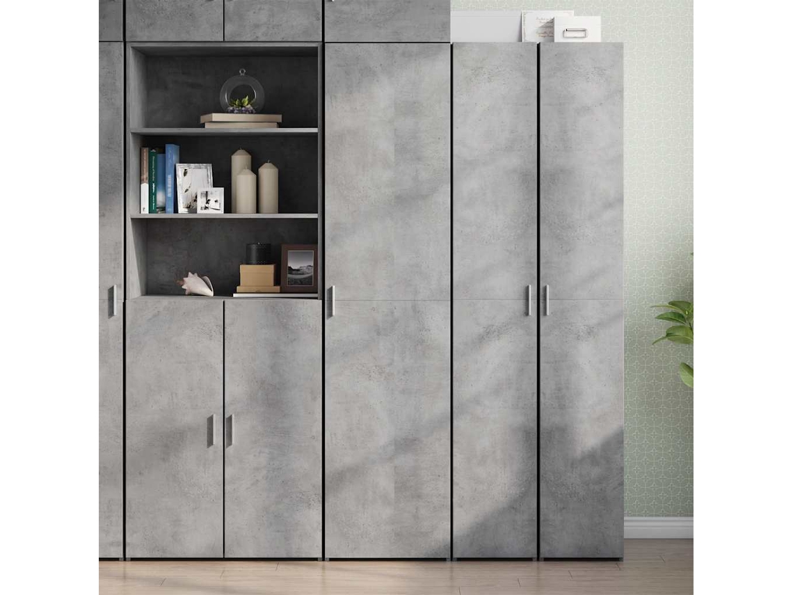 Vidaxl Armário Alto 45x42,5x185 Cm Derivados De Madeira Cinza Cimento