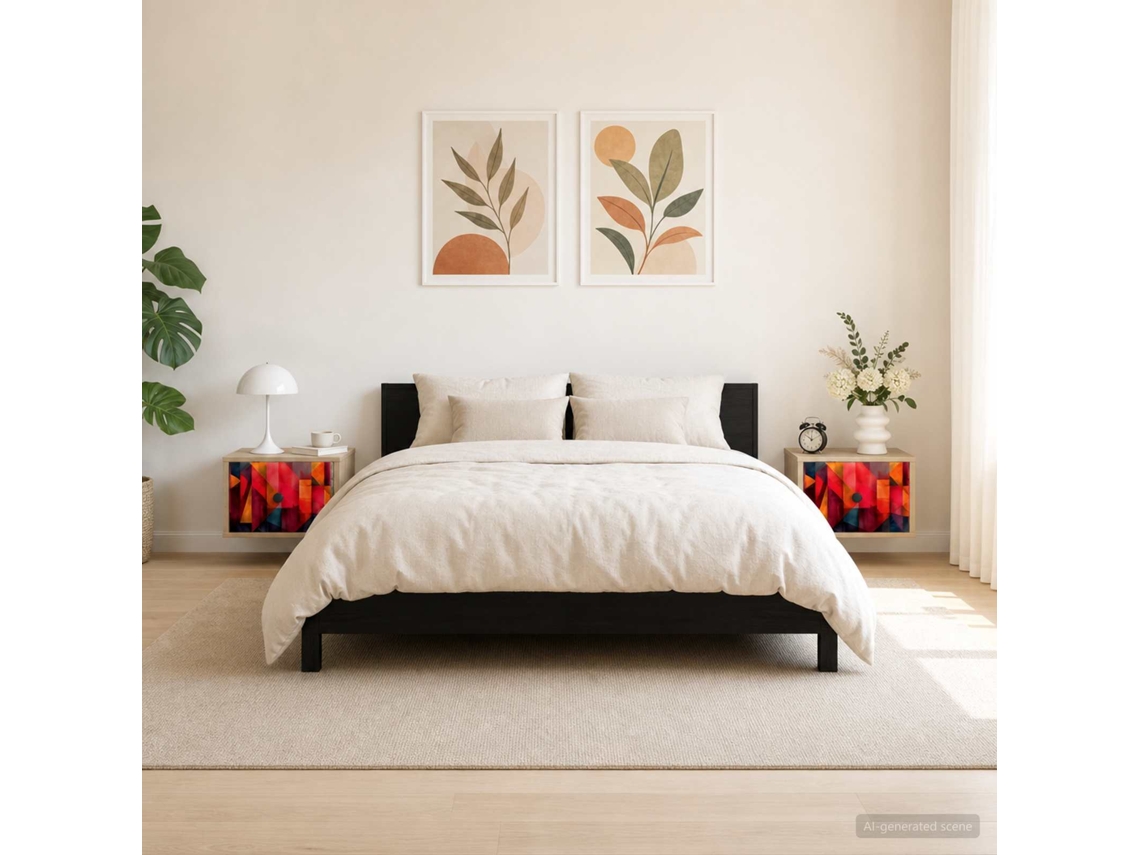 Vidaxl Armário De Cama Montado Na Parede Heesch 2 Unid.