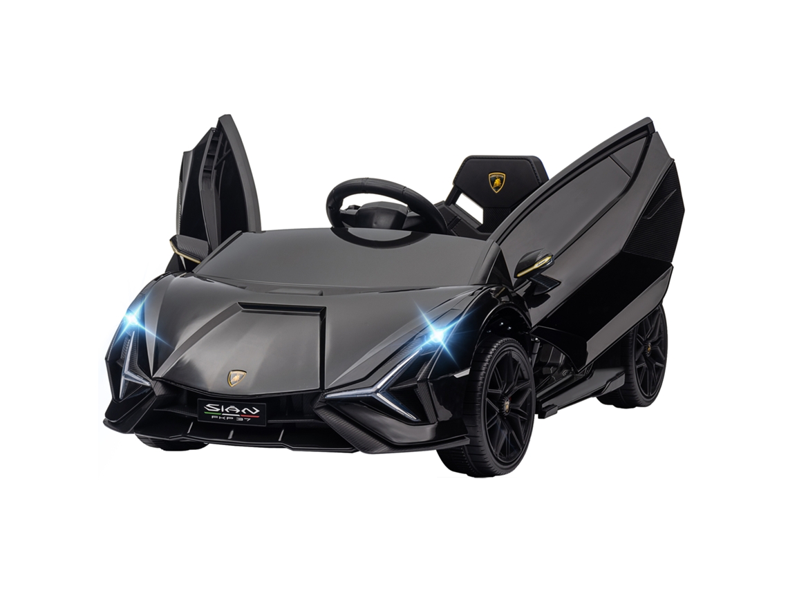 Carro Elétrico Infantil Lamborghini 12v Com Comando E Velocidade 3-5km/h, Preto