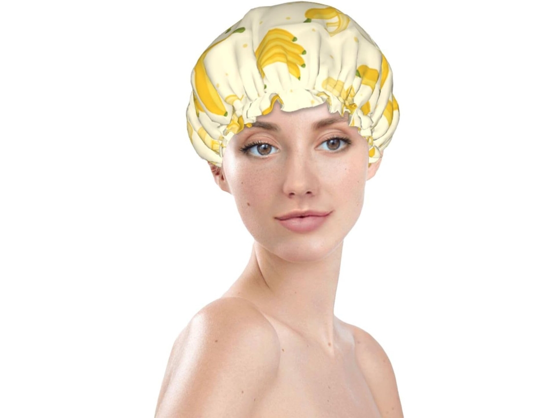 Touca De Banho Feminina, Reutilizável, Impermeável, Dupla Camada, Com Elástico, Ideal Para Cabelos Longos, Com Um Design