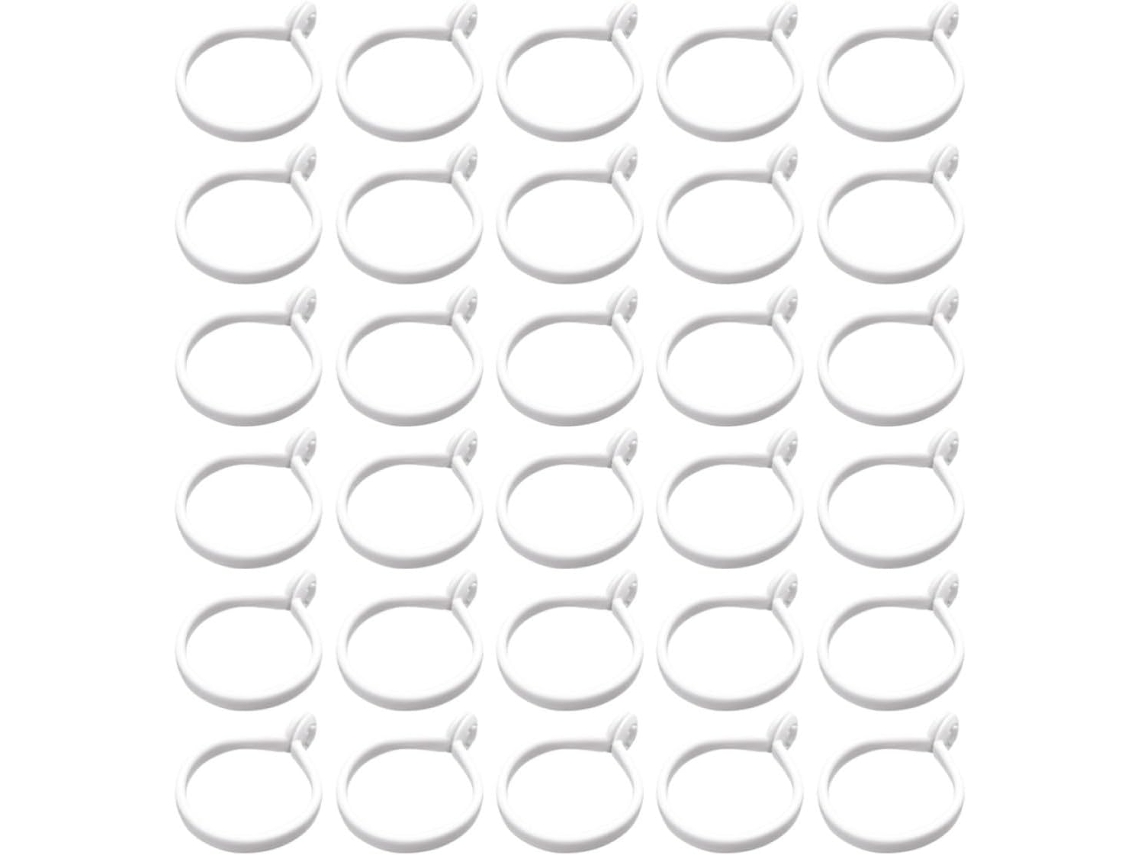 60 Argolas De Cortina Redondas Plástico Sem Rebarbas - Design