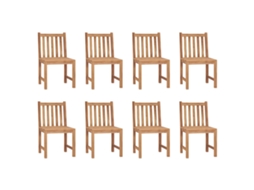 Conjunto de 8 Cadeiras de Jardim com Almofadões Madeira de Teca Maciço MAISON EXCLUSIVE