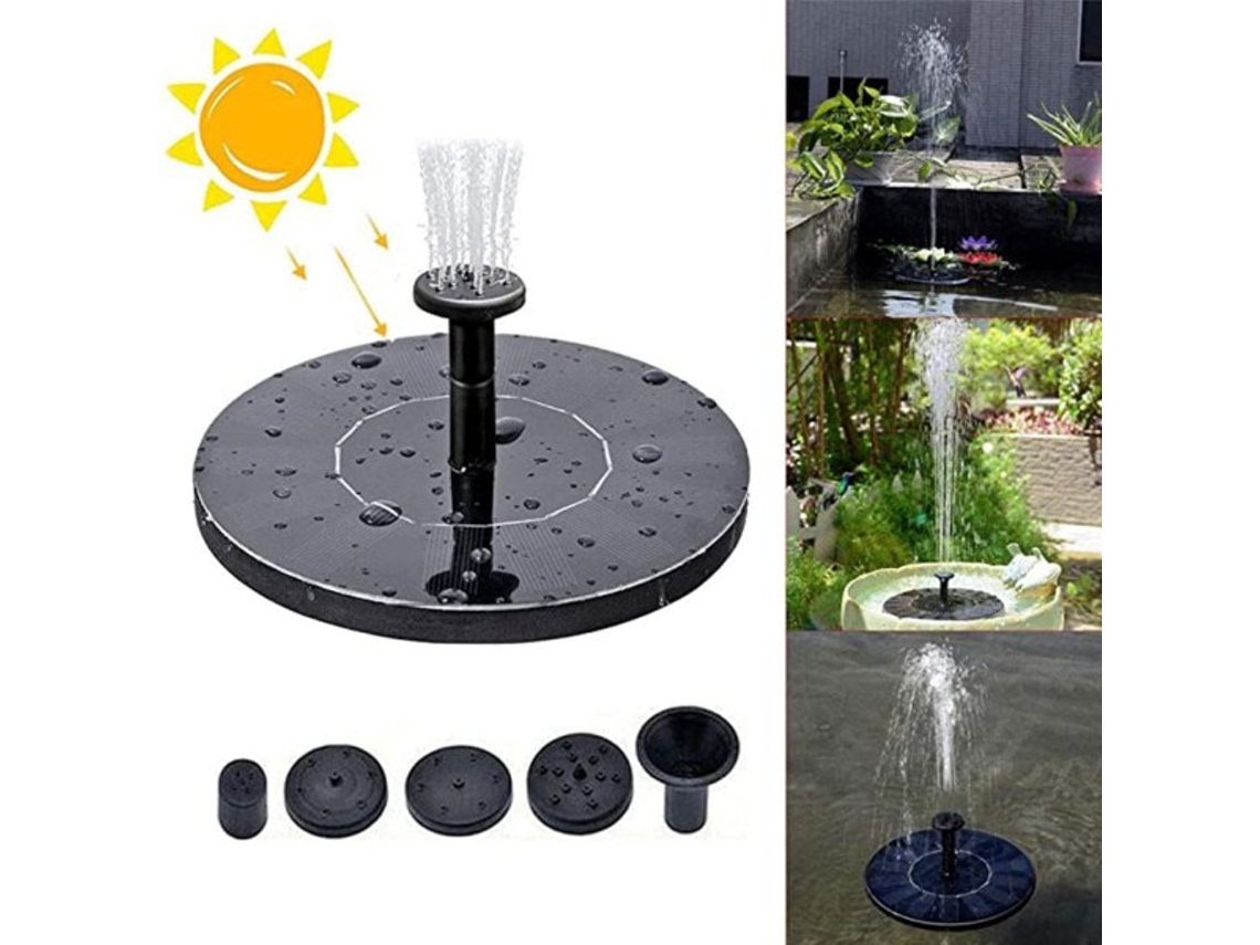 Fonte Solar Com Bomba Autoportante E Bebedouro Flutuante Para Pássaros No Jardim.