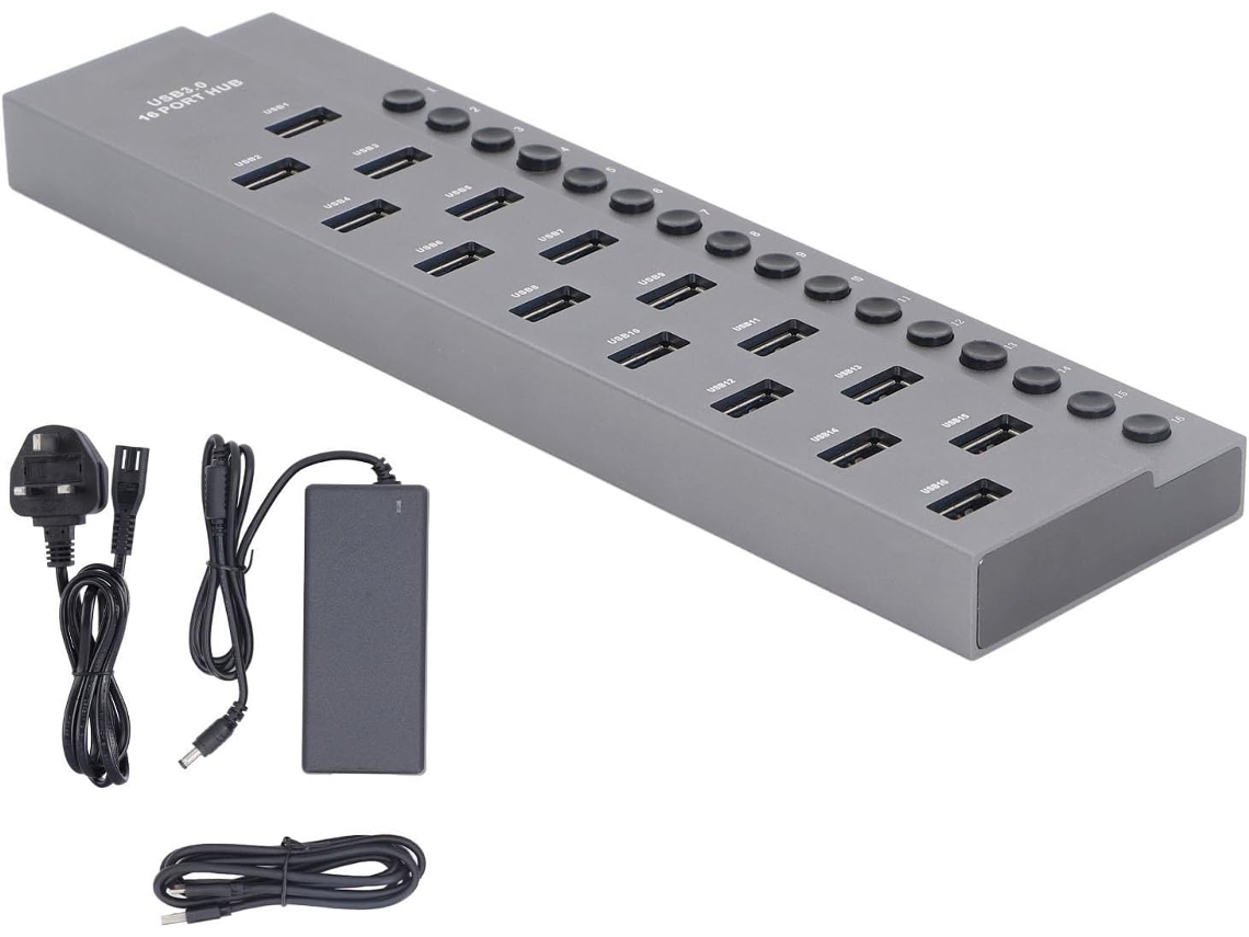 Hub Usb 3.0 De 16 Portas, Dados Alta Velocidade 5 Gbps Com