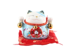 Porcelana Gato da Sorte LAXISCREED 4.5in Decorativa Azul