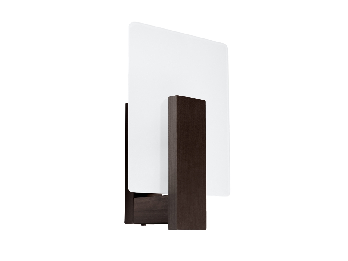 Candeeiros de Parede Lappo de Madeira/Vidro Wengé 30.5X16X12Cm SOLLUX LIGHTING