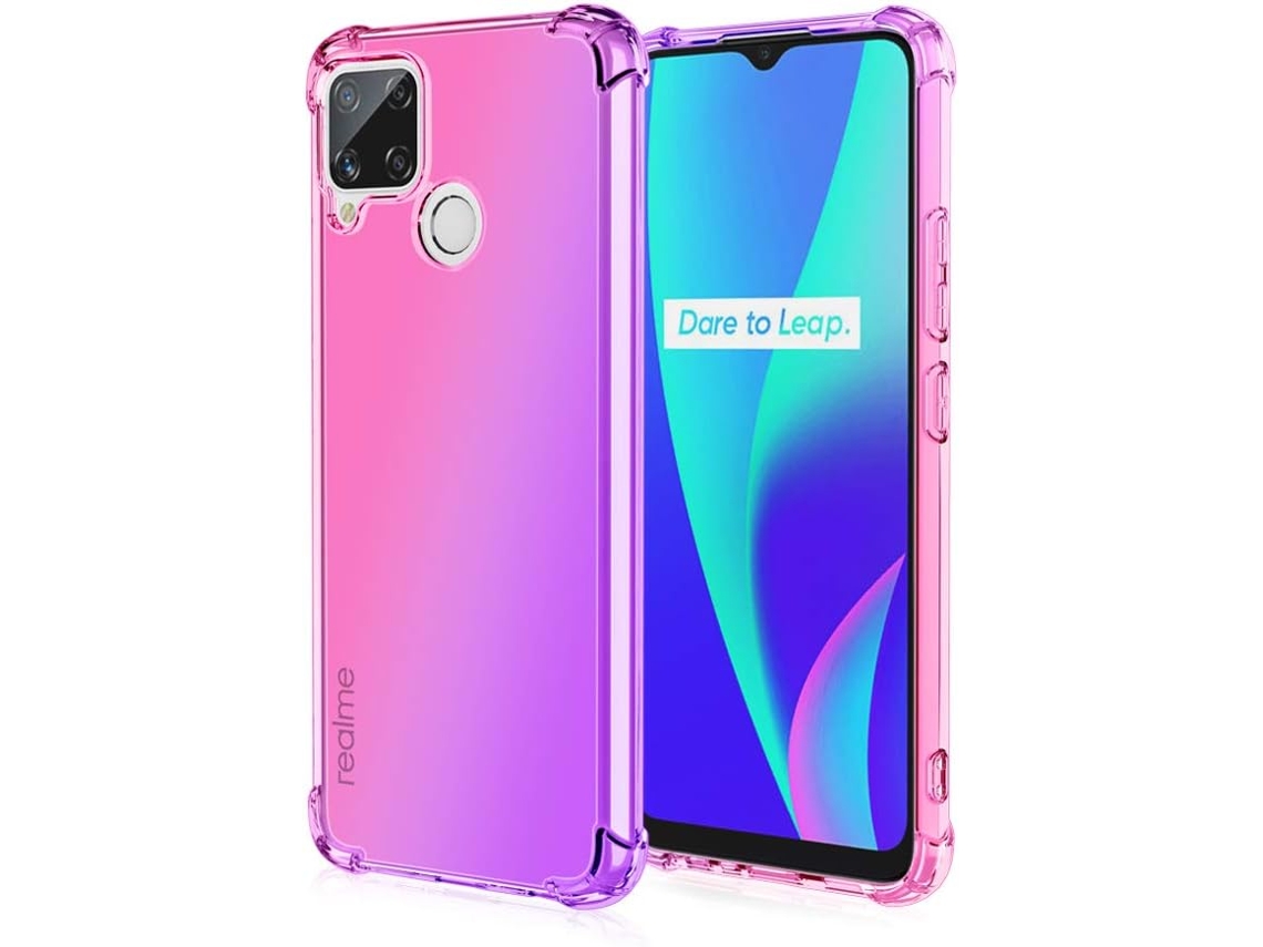 Capa Protetora Gradiente para Realme Realme 7I HONGWE. Silicone Anti-Choque Resistente Transparente