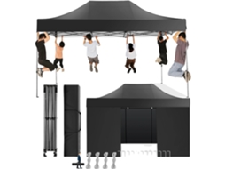 Gazebo, Impermeável, Altura Ajustável, Preto Oem