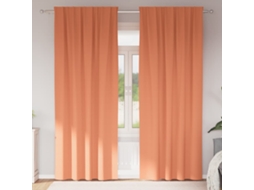 Vidaxl Cortinas Blackout Com Argolas 2 Pcs Terracota 225 X 140 Cm