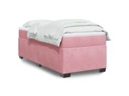 Vidaxl Cama Com Molas/colchão 90x200 Cm Veludo Rosa