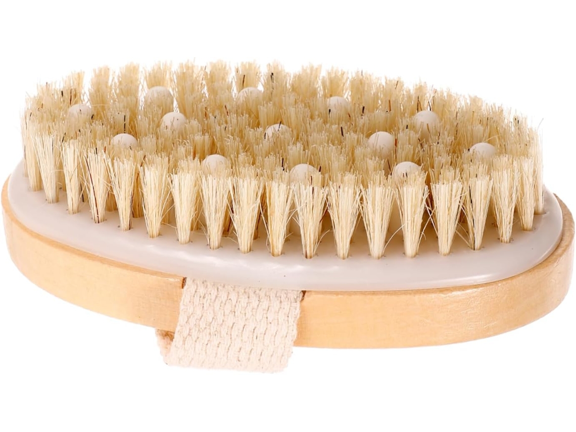 Escova De Banho Para Massagem Corporal Em Bambu E Borracha Remover Células Mortas Revitalizar A Pele