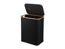 Relaxdays Recipiente Para Reciclagem De Garrafas, 170 L, Até 100 Garrafas, 2 Sacos, Coletor Para Vidro E Plástico, Preto