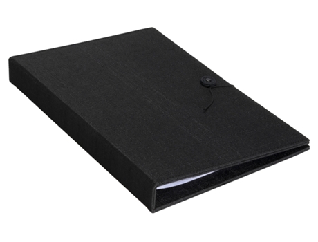 Pasta de Menu EUROPEL Linho Din A4 Preto