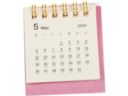 Calendário De Mesa Com Encadernação Em Espiral, Feito Papel Grosso.