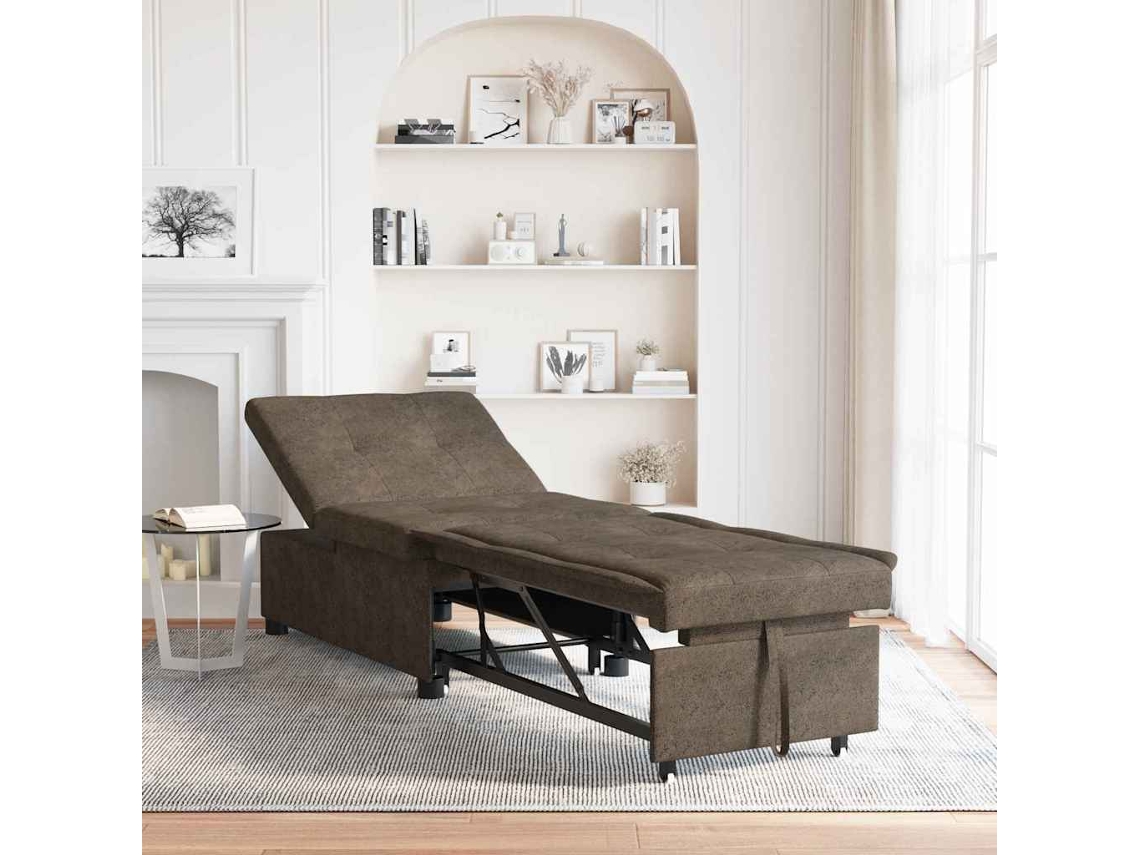 Vidaxl Sofá-cama Cinza Escuro 194 X 67 X 82 Cm Tecido Huahua