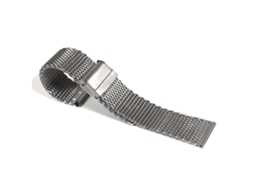 Pulseira De Relógio Em Malha Ultrafina De Aço Inoxidável Ajustável De 18 Mm (prateada)