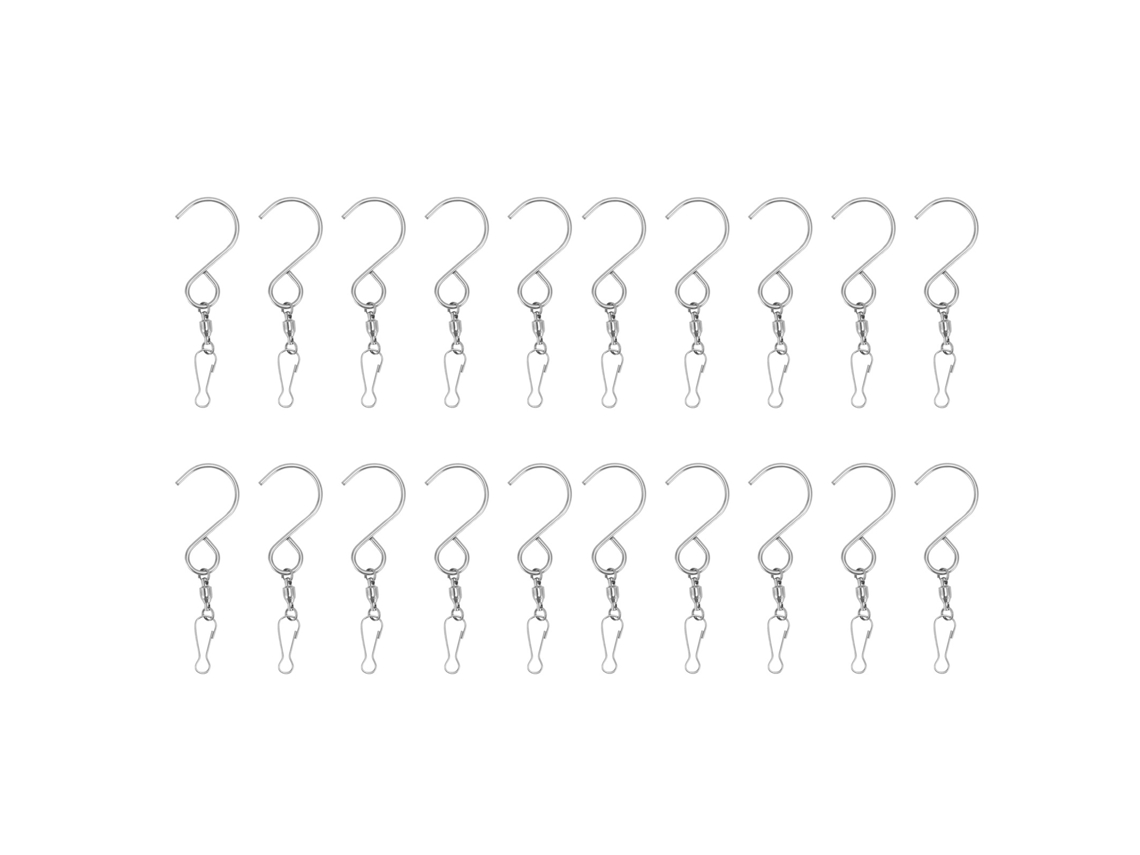 20pcs Ganchos S De Acero Inoxidable 304 Para Colgar Molinetes De Viento 360 Grados Rotación