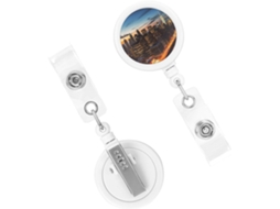 Suporte retrátil resistente para Crachá, com espirais Crachá em formato paisagem da cidade de Nova York, com clipes.