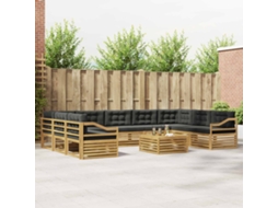 Vidaxl Conjunto De Sofás Para Exterior 10 Unid. Branco E Antracite