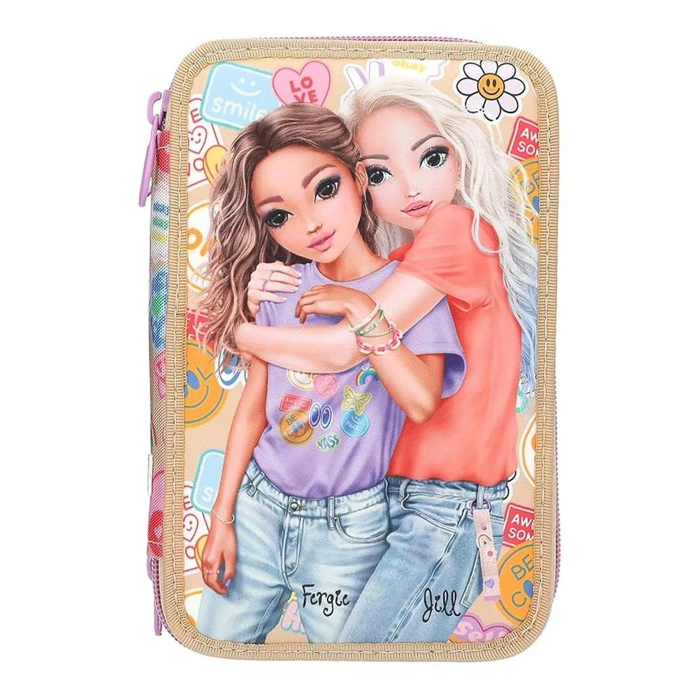 Depesche Topmodel Girl Power Estuche De 3 Compartimentos Beige 13282 Depeschep25